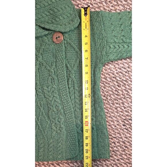 Vintage Carraig Donn Women’s Medium Green 100% Merino Wool Ireland Knit Sweater - Picture 10 of 10